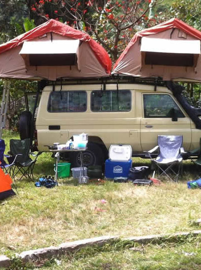 car rental Uganda with camping gear
